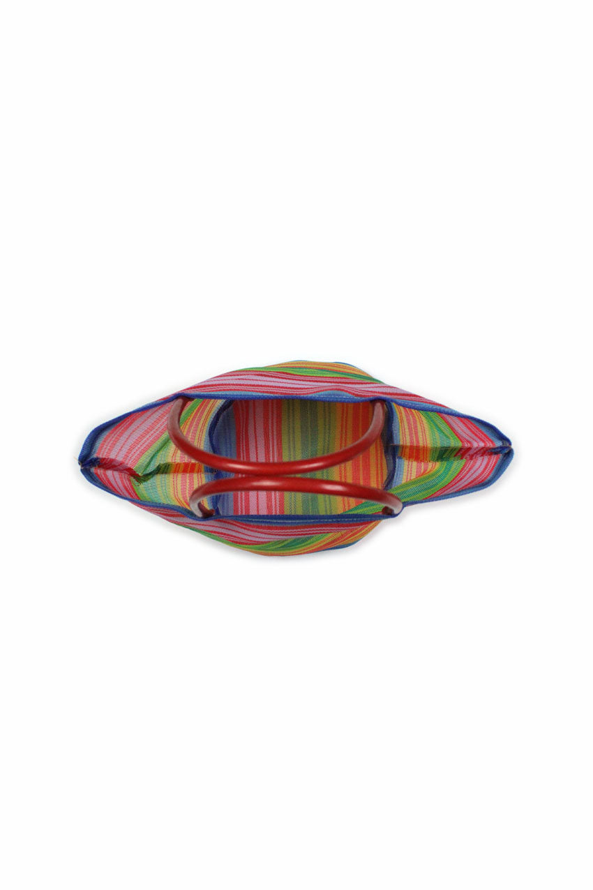 Bolsa de mercado rosa y azul