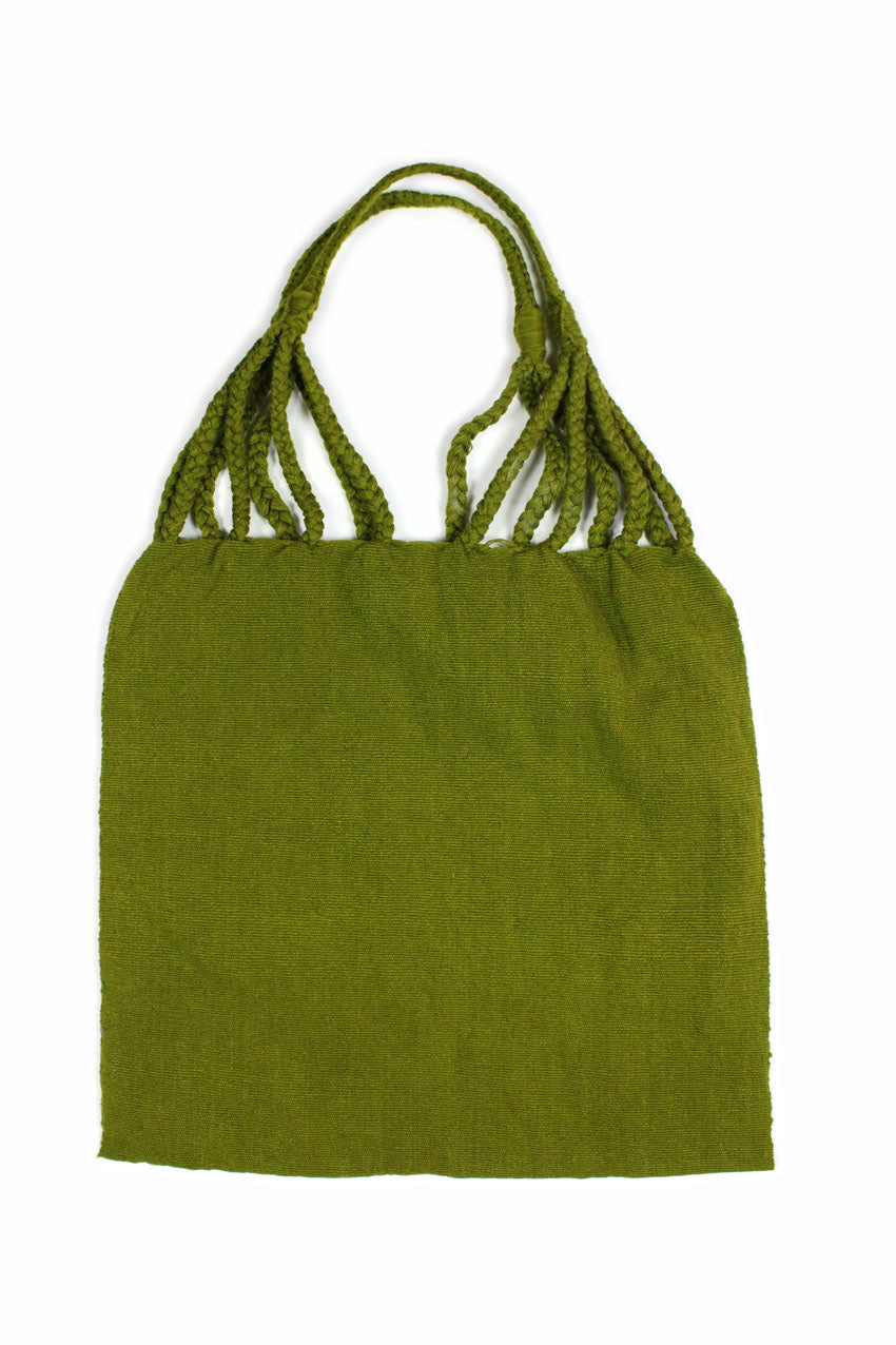 Bolsa telar bordada verde oscuro