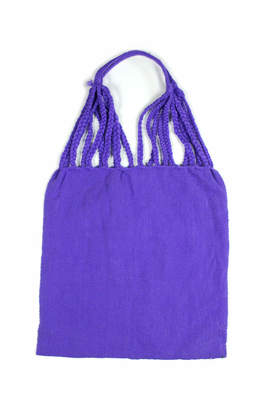 Bolsa telar bordada violeta
