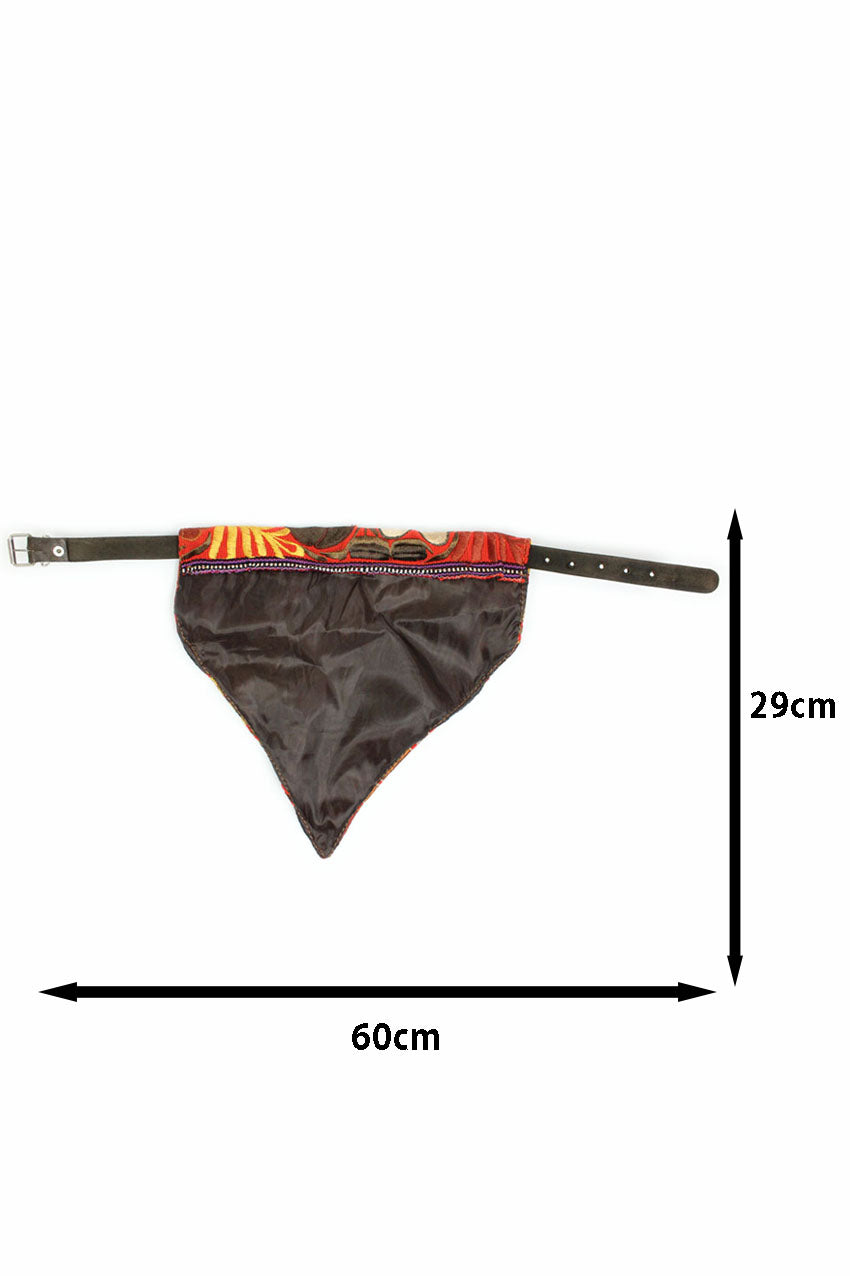 Einstecktuch mit Stickerei in Brauntönen