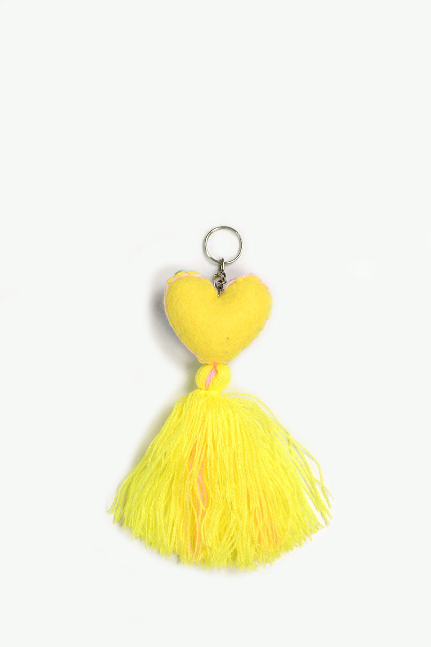 Pastellgelber Herz-Schlüsselanhänger