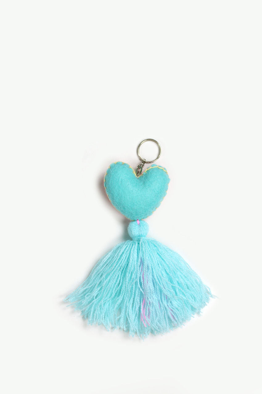 Pastellblauer Herz-Schlüsselanhänger