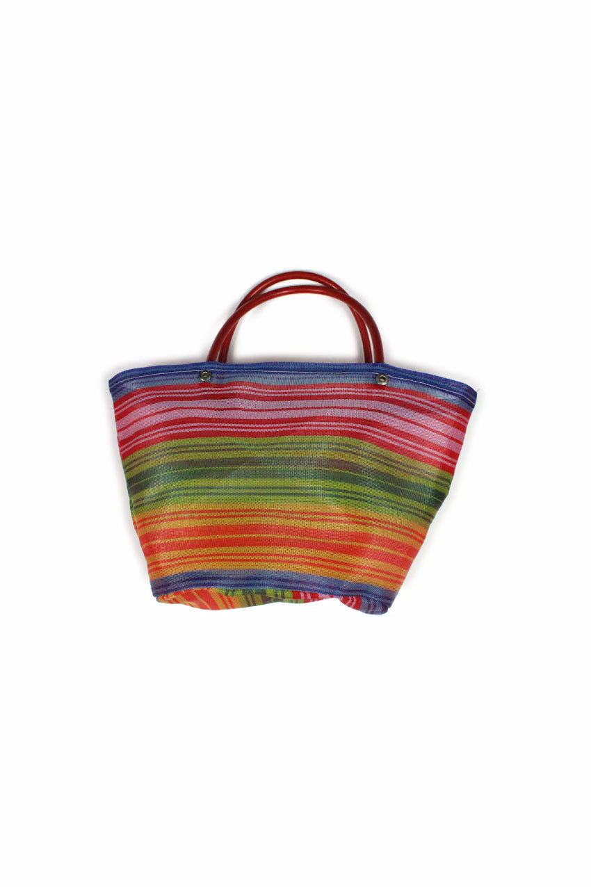 Bolsa de mercado rosa y azul