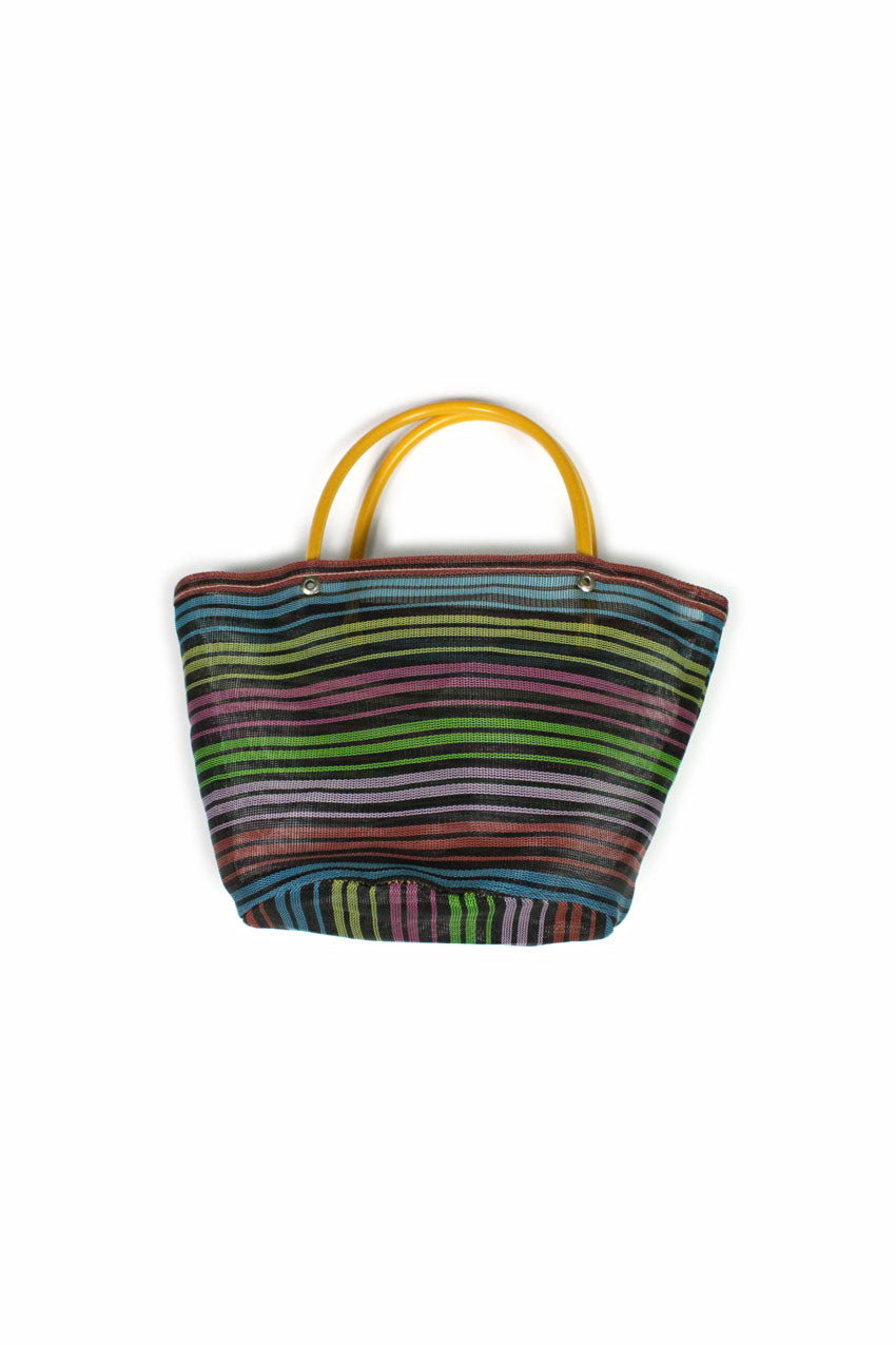 Bolsa de mercado negra y amarilla