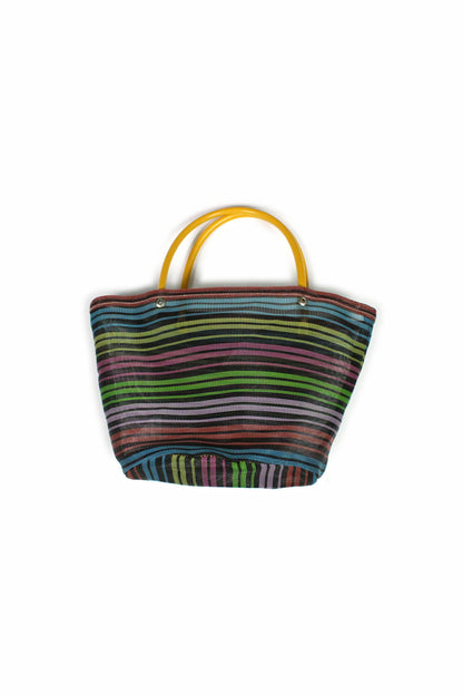 Bolsa de mercado negra y amarilla