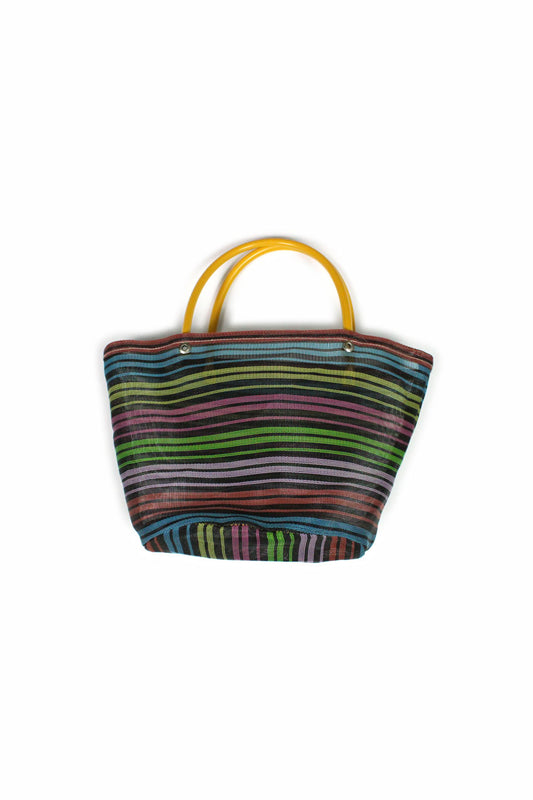 Bolsa de mercado negra y amarilla