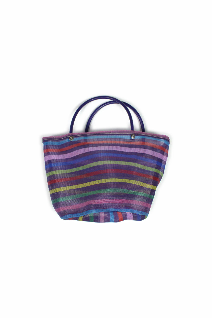 Bolsa de mercado a rayas violeta
