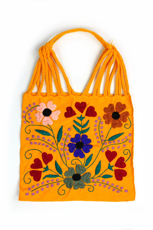 Bolso amarillo bordado