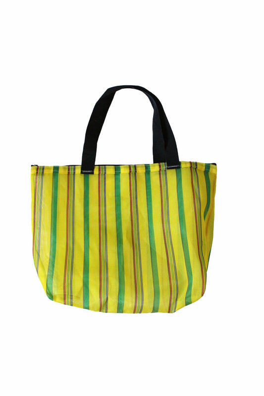 Bolsa de mercado XL rayas amarilla