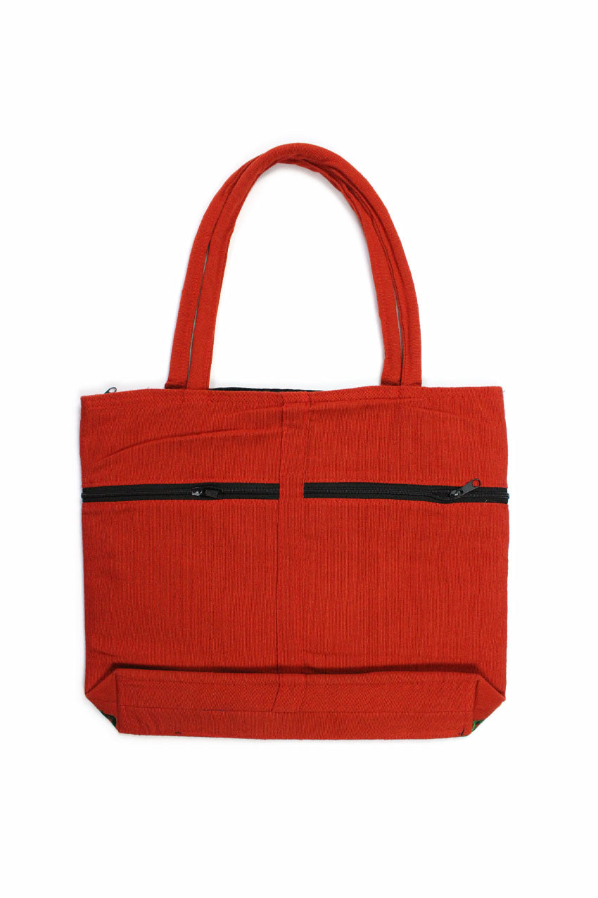 Bolsa bordado floral marrón