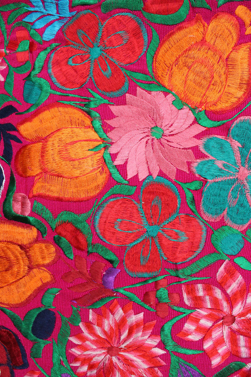 Bolsa bordado floral rosa