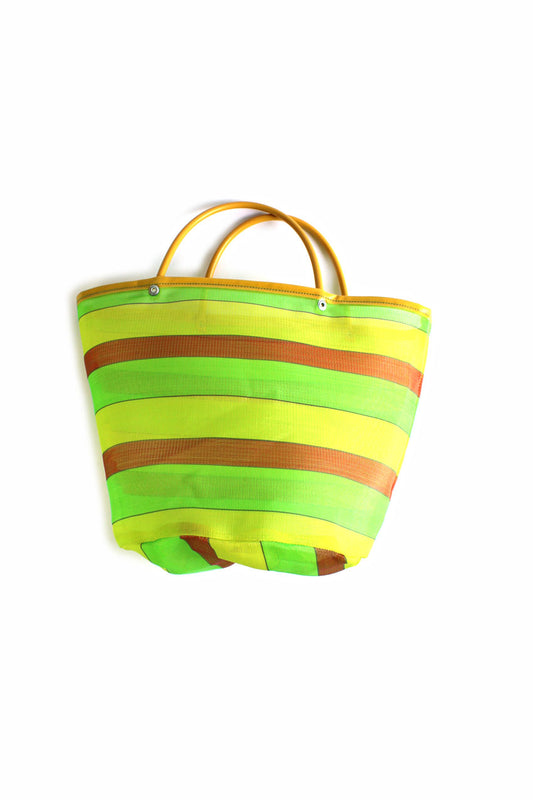 Bolsa de mercado a rayas tonos amarillos
