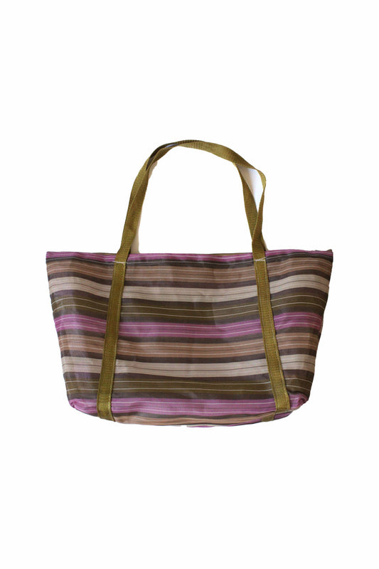 Bolsa de mercado XL marrón y rosa