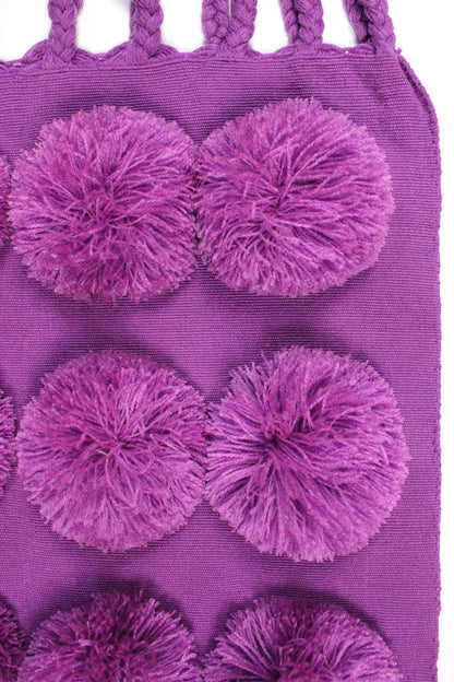 Beutel lila Pompons
