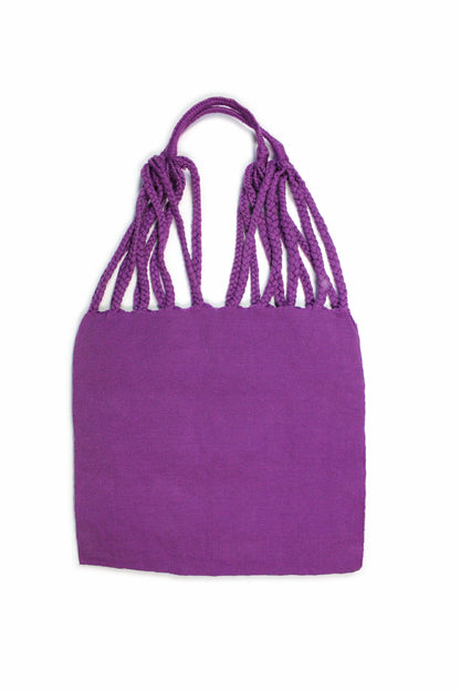 Beutel lila Pompons