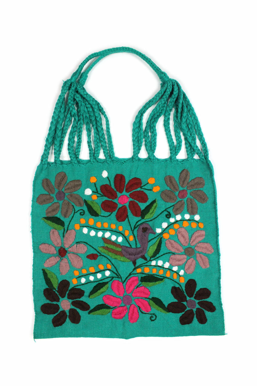 Bolsa telar bordada verde