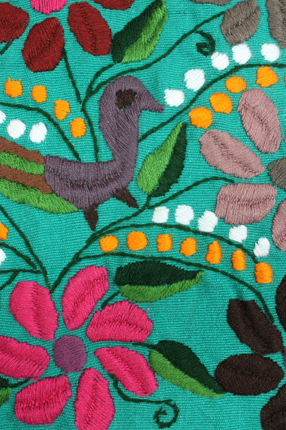 Bolsa telar bordada verde