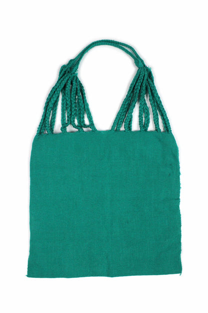 Bolsa telar bordada verde