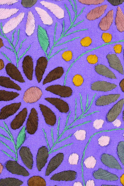Bolsa telar bordada violeta