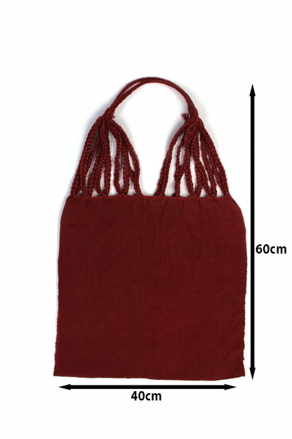 Bolso marrón con bordado floral
