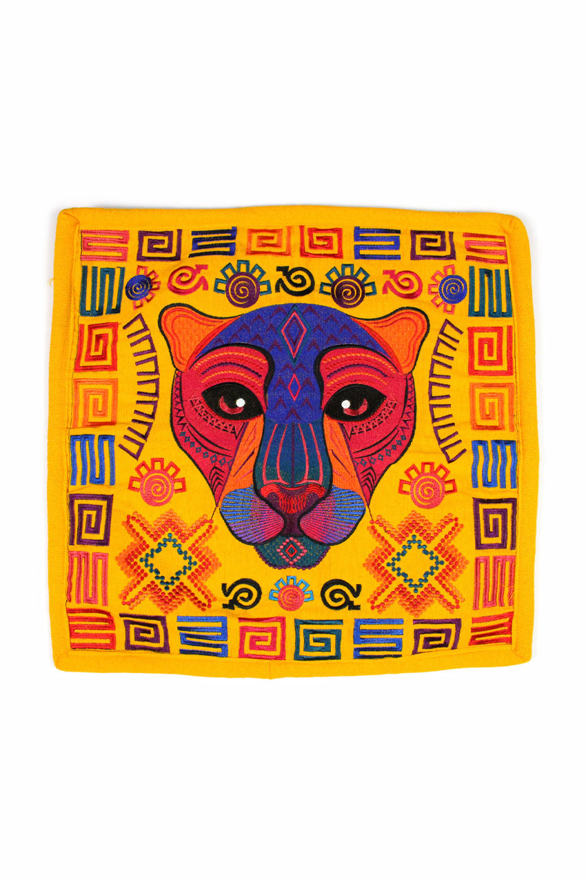 Cojín jaguar amarillo