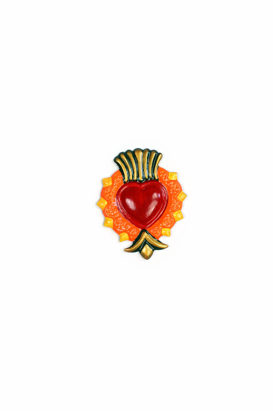 Corazón con puntas imán amarillo y naranja