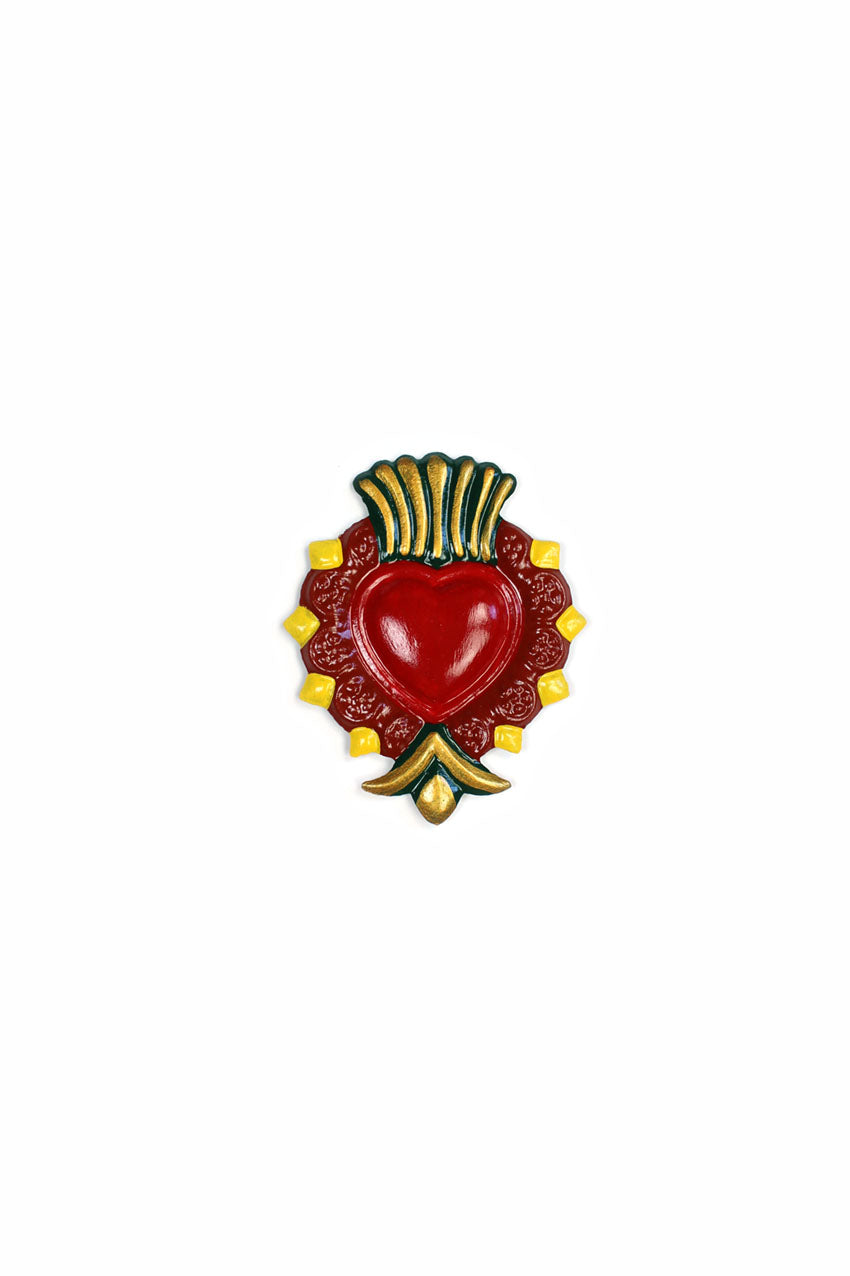 Corazón con puntas imán amarillo y rojo