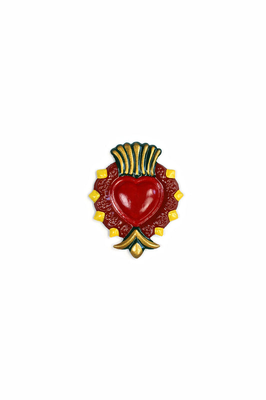 Corazón con puntas imán amarillo y rojo