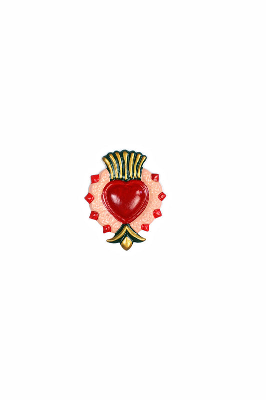 Corazón con puntas rosa y rojo