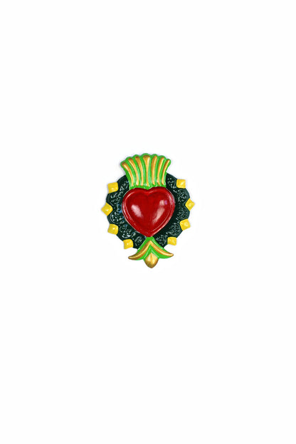 Corazon con puntas imán verde y amarillo