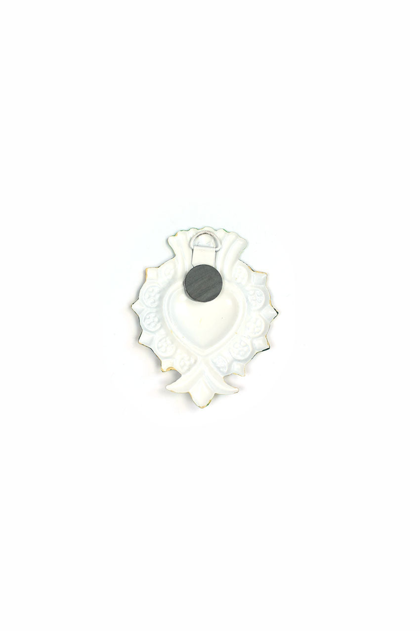 Corazon con puntas imán verde y amarillo