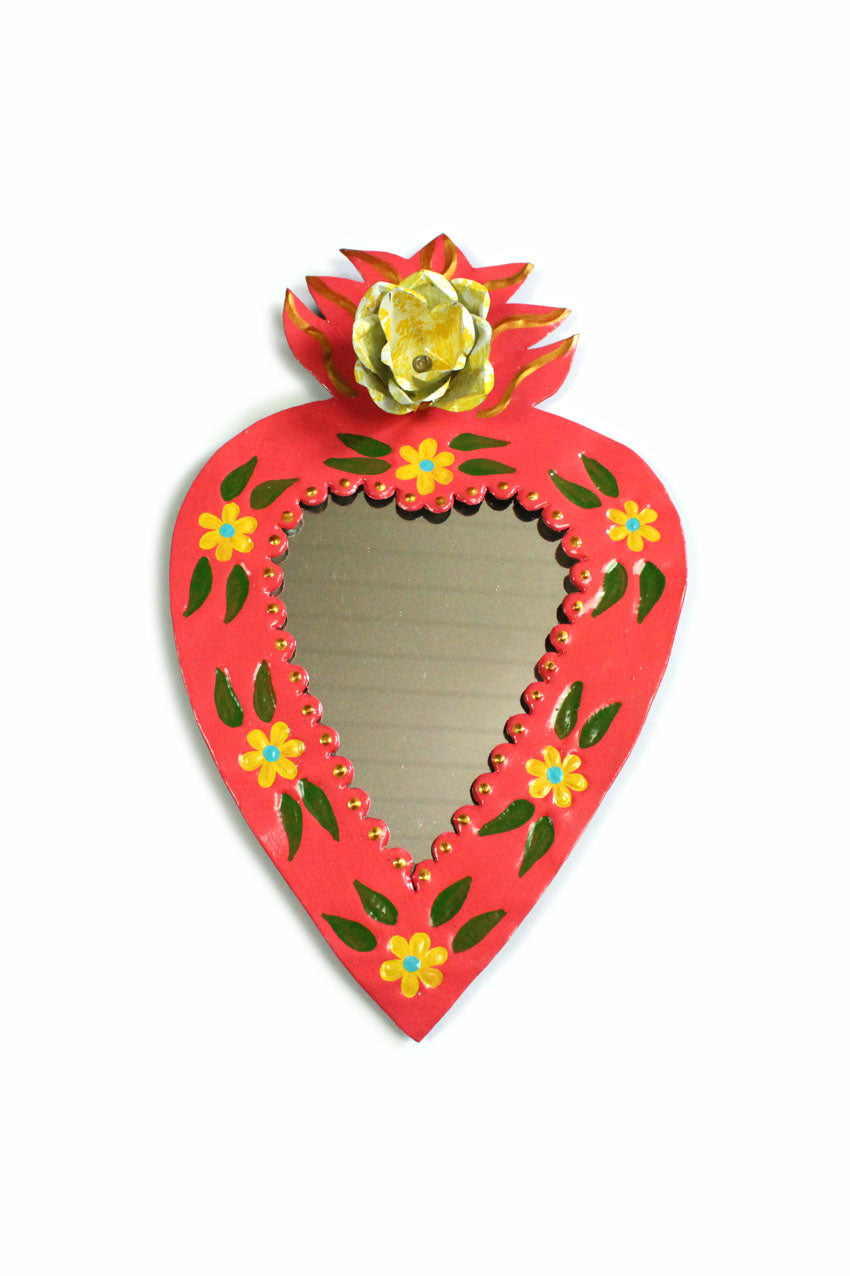 Espejo G corazón rosa