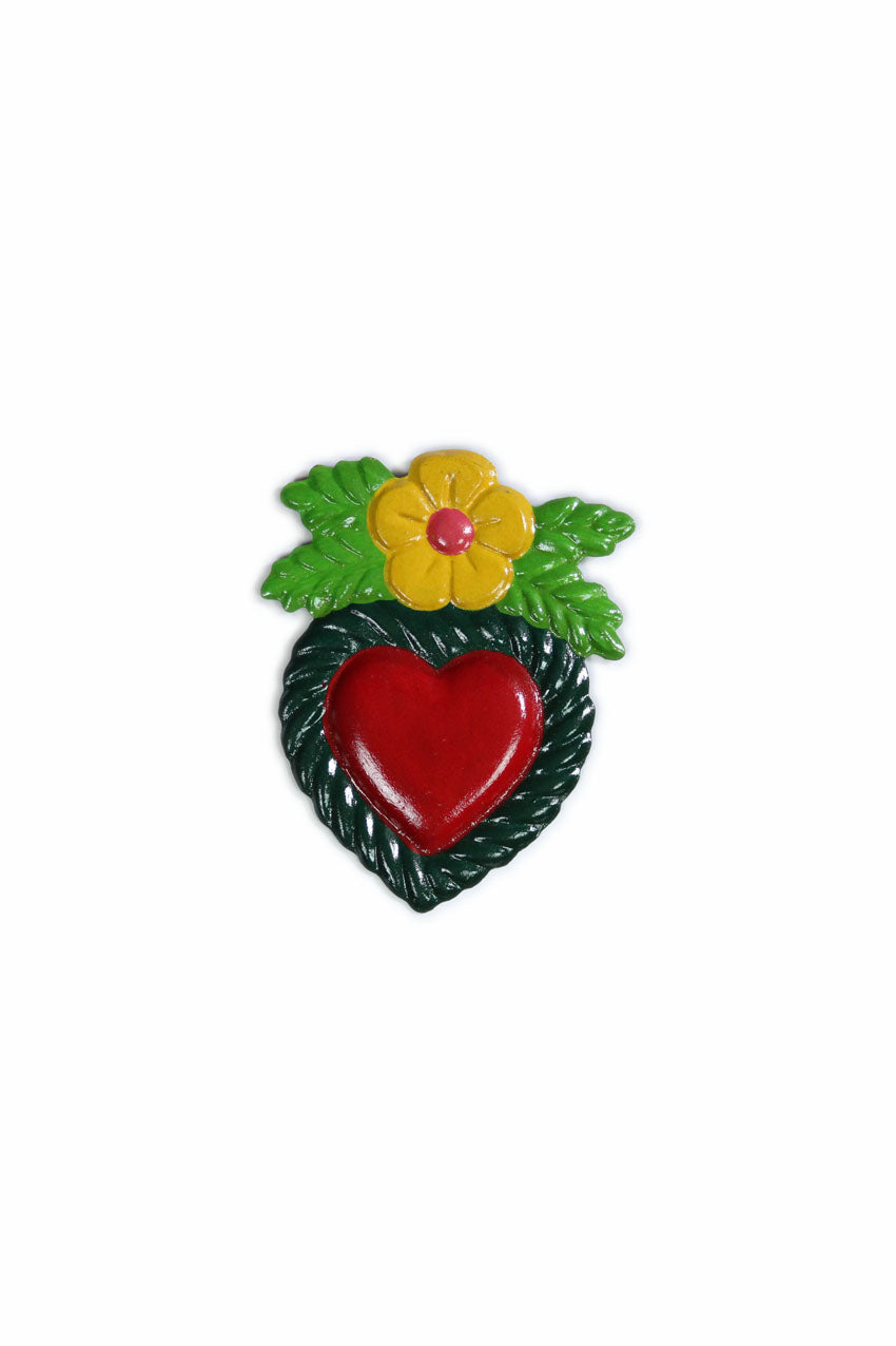 Imán corazón flor #11