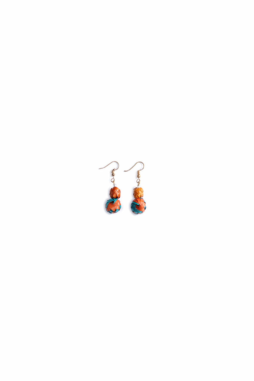 Pendientes hoja de palma naranja