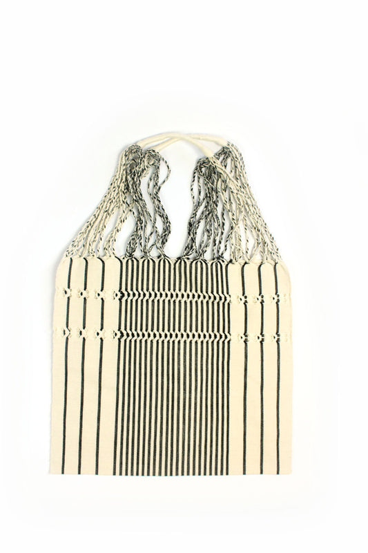Bolsa de tela en blanco y negro