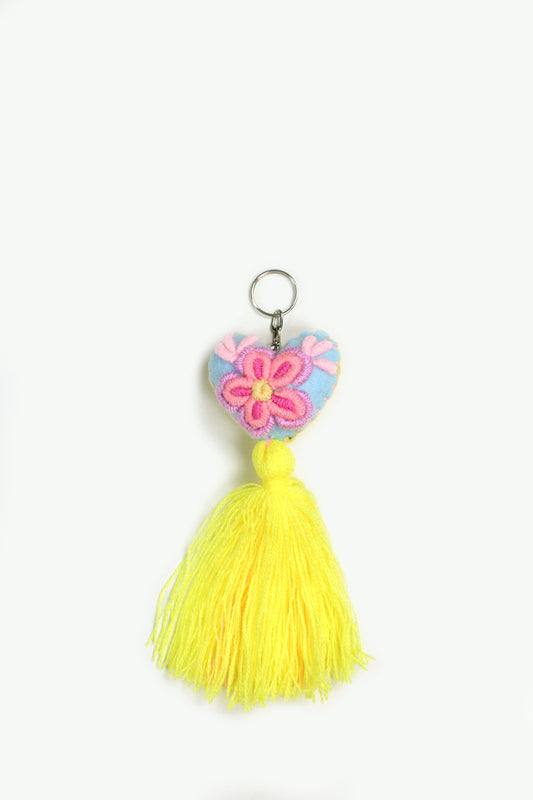 Llavero corazón amarillo pastel