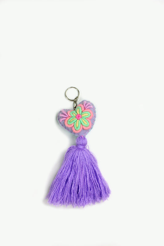 Llavero corazón violeta pastel