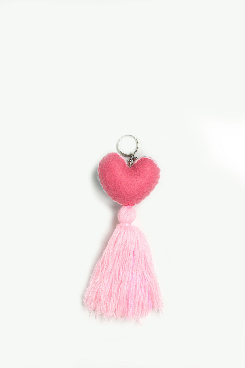 Llavero corazón rosa pastel