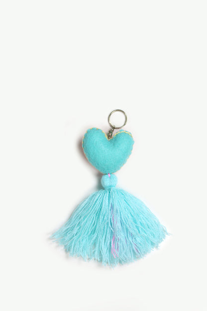 Llavero corazón azul pastel