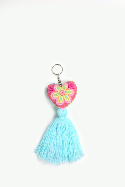 Llavero corazón azul pastel