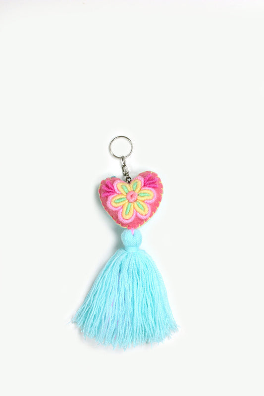 Llavero corazón azul pastel