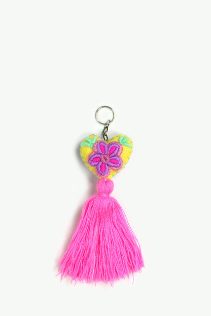 Llavero corazón en fucsia