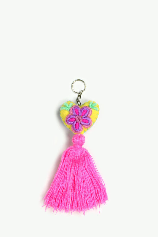Llavero corazón en fucsia