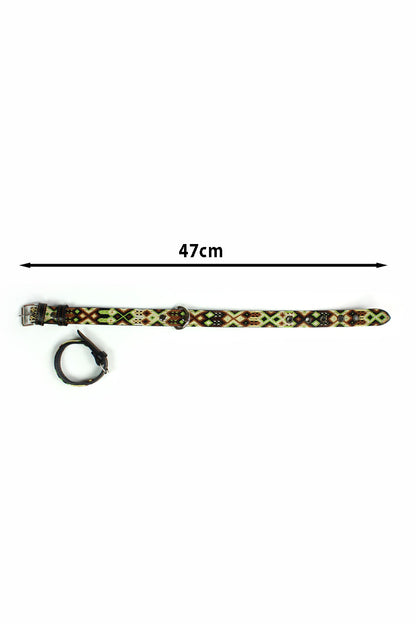 Collar y pulsera verde y marrón