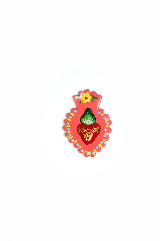 Imán con forma de corazón rosa