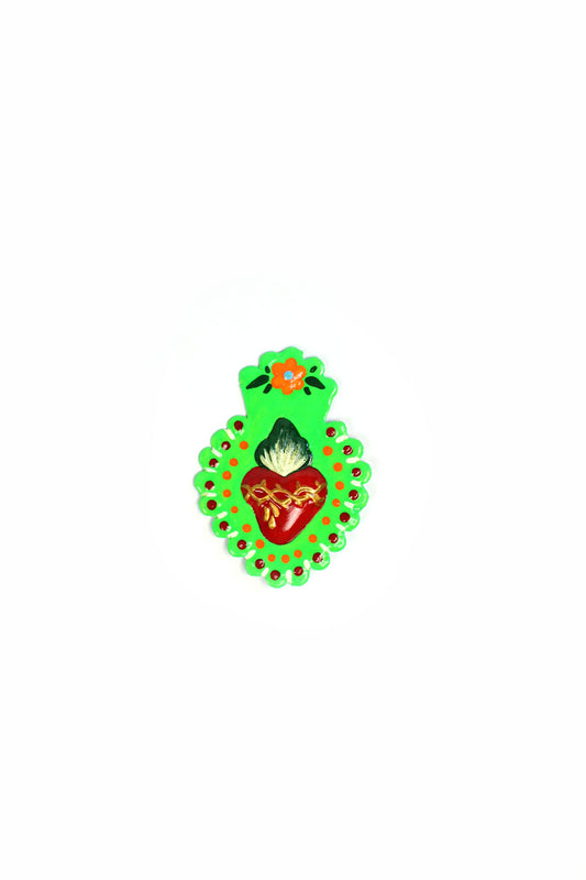 Imán con forma de corazón verde