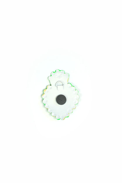 Imán con forma de corazón verde