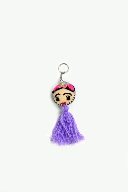 Llavero Frida violeta