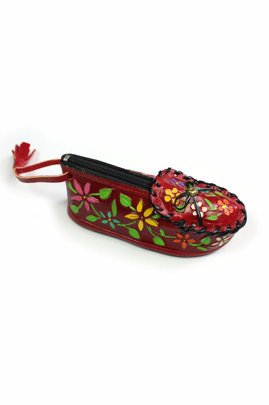Monedero cuero zapato rojo