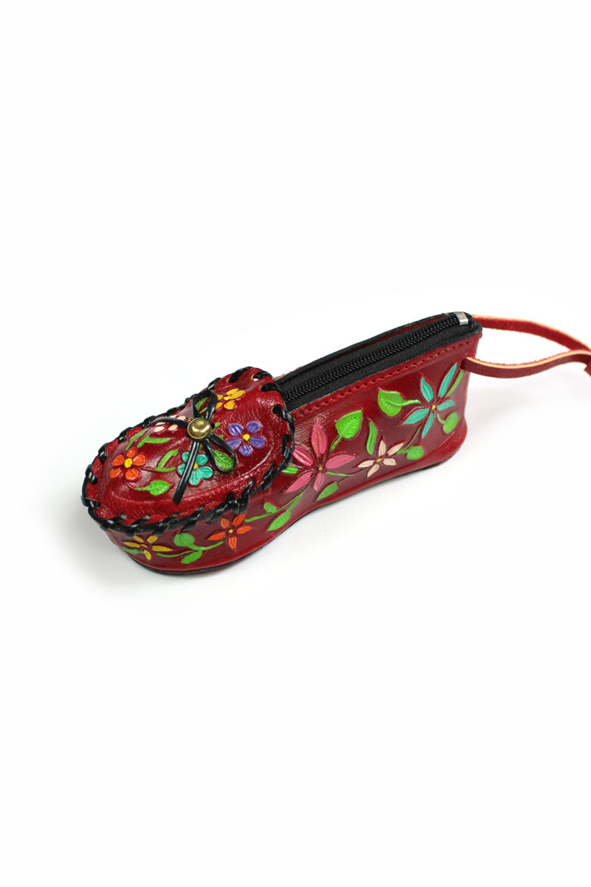 Monedero cuero zapato rojo